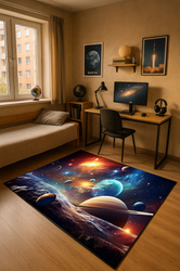 Koberec herný 3D Kosmos 140x200 cm - moderný 3D vzor do izby hráča