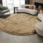 Shaggy Strado 80x80 round carpet CappuccinoCamel (Light brown)