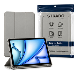 Etui Smart Pencil do iPad Air 11 M4 M3 M2, 2026/ 25/ 24, gen. 8/ 7/ 6, szare - ochronne z podstawką