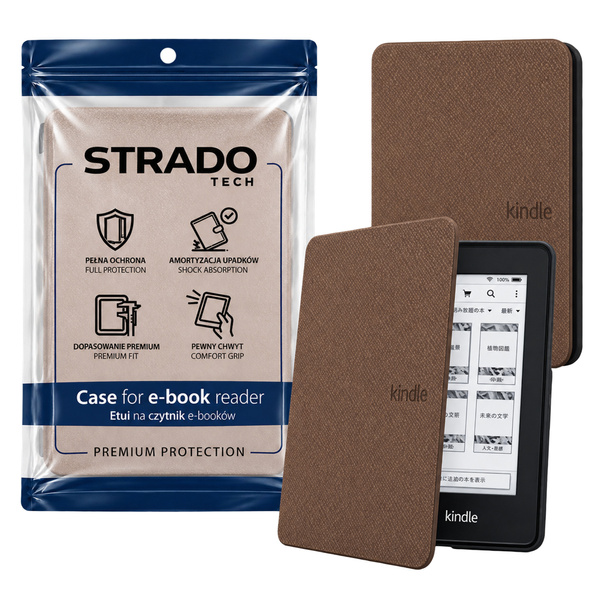 Etui Slim Case do Kindle Paperwhite 4 2018, brązowe- ochronne, dostęp do portów i przycisków