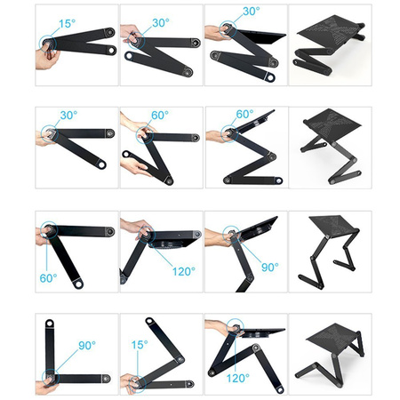 Folding stand with cooling fan for tablet laptop up to 17" F2 (Black)