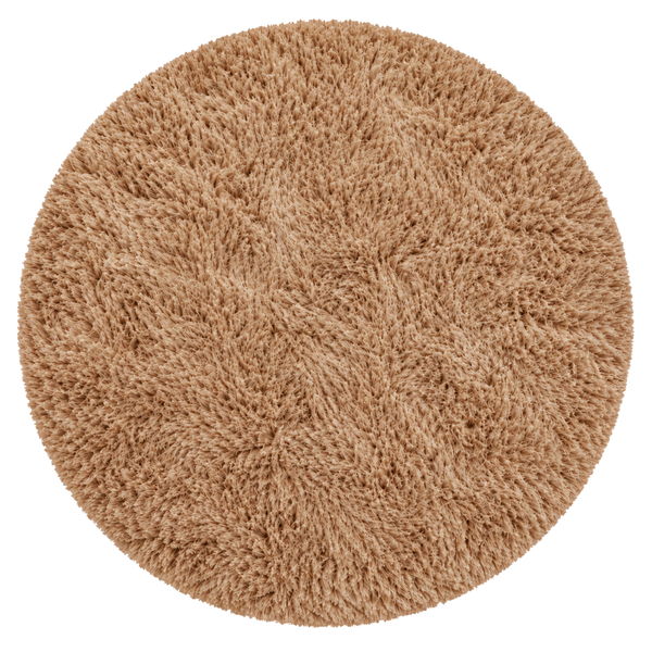 Shaggy Strado 120x120 round carpet CappuccinoCamel (Light brown)