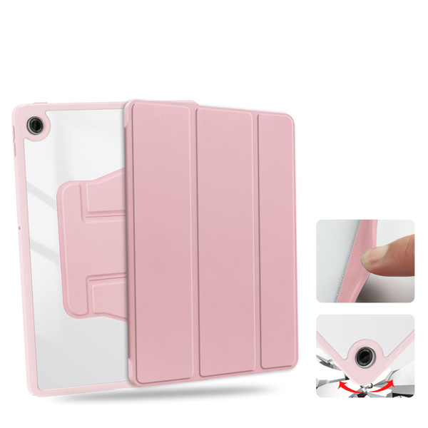 Puzdro 360 Crystal na Lenovo Tab 10.1 2025, ružové - ochranné so stojanom, prístup k portom a tlačidlám
