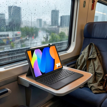 Etui z klawiaturą do Lenovo Idea Tab 11 2025, czarne - ochronne z podstawką