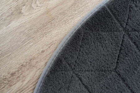 Dywan STRADO okrągły Rabbit 3D pluszowy miękki jak królik 200 Grey