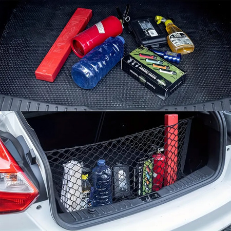 Sieť s vreckom na kufra automobilová veľká elastická 110x40, čierny