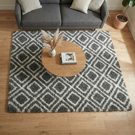 Dywan do salonu shaggy DECOR antypoślizgowy miękki puszysty modny 160x220, czarny