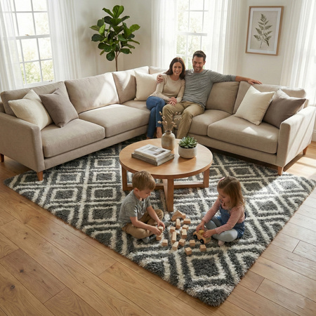 Dywan do salonu shaggy DECOR antypoślizgowy miękki puszysty modny 200x300, czarny