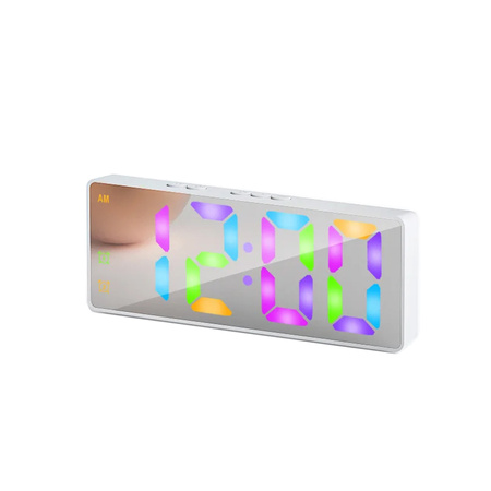 RGB LED digital alarm clock - DAC8 - White