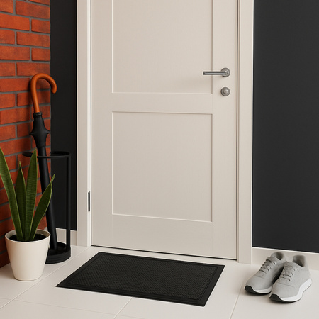 Wycieraczka siatka 3d pod drzwi do butów mata gumowa 80x150 gruba, czarny