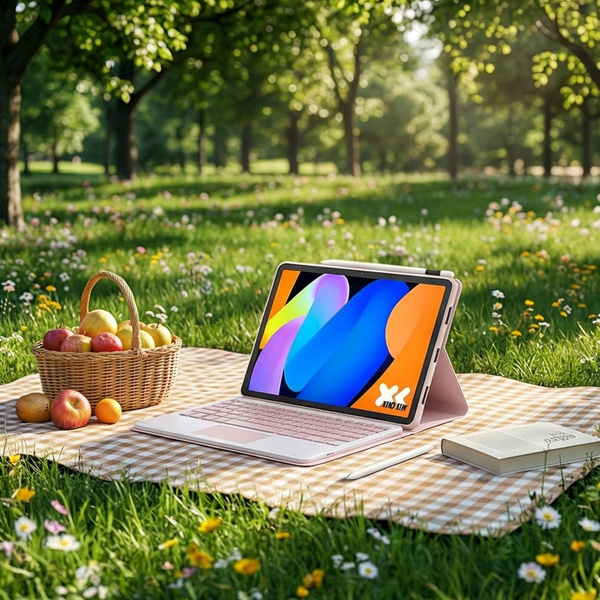 Etui z klawiaturą do Lenovo Idea Tab 11 2025, różowe - ochronne z podstawką