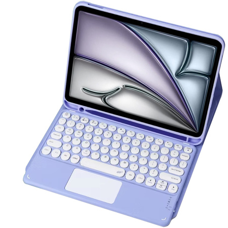 Etui z klawiaturą do Apple iPad AIR 13 M2 2024 M3 2025 Gen 6 7, fioletowe