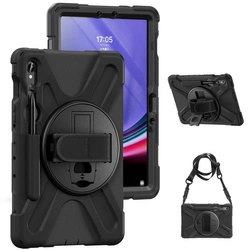 Etui Armor z uchwytem i paskiem do Galaxy Tab S9/ S9 FE (Czarne)