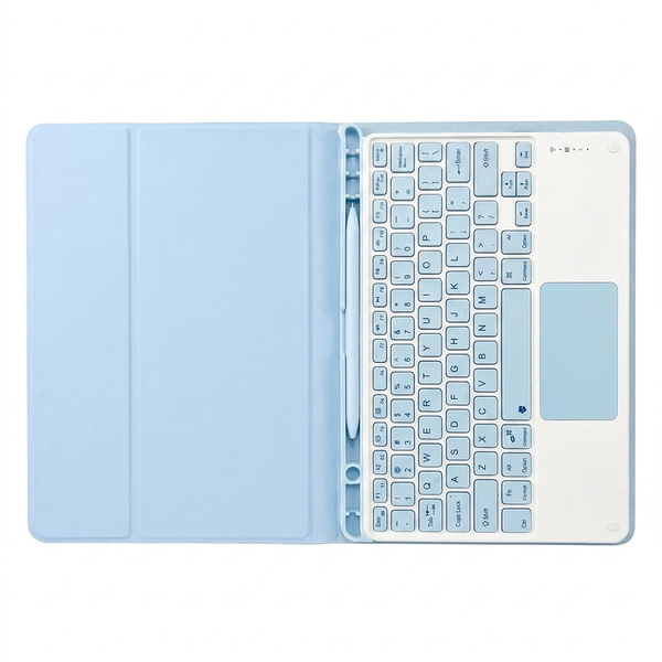 Etui z klawiaturą Bluetooth do Samsung Galaxy Tab S7 / S8 / S9 / S9FE / S10FE / S10 Lite, niebieskie - ochronne