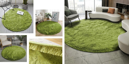 Shaggy Strado 120x120 round carpet GreenGrass (Green)