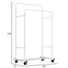Double standing hanger on wheels for clothes - Costway W050 (White)