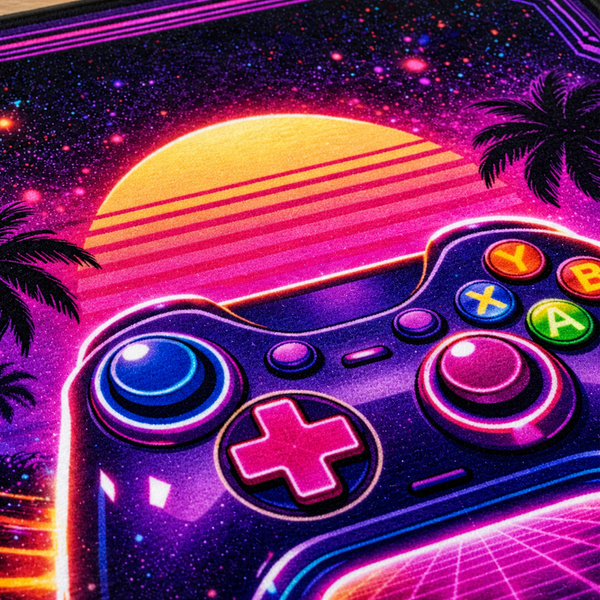 Dywan gamingowy 140x200 dla gracza mata pod fotel antypoślizgowy Retro Pad