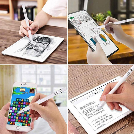 Universal precision capacitive touchscreen stylus Active Stylus Pen (White)