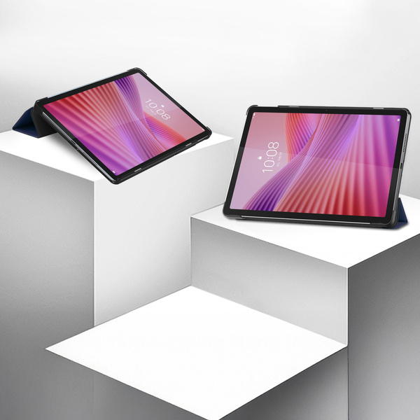 Puzdro Smart na Lenovo Tab 10.1 2025 s klapkou / Lenovo Tab, tmavomodré - ochranné so stojanom
