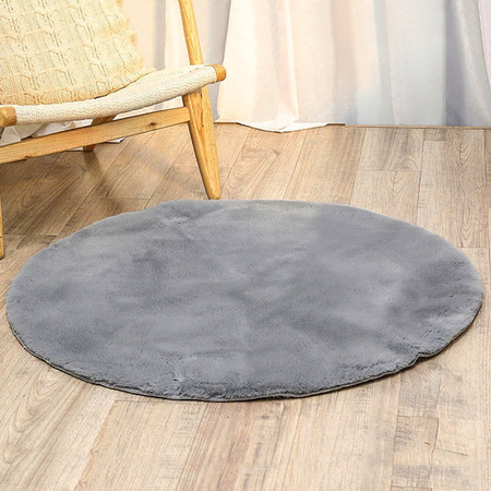 Rabbit Strado 150x150 Silver round rug (Light gray)