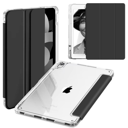 Hard Crystal case with stylus holder for Apple iPad 10.9 10 GEN 2022 / iPad 11 A16 11GEN 2025 - Black