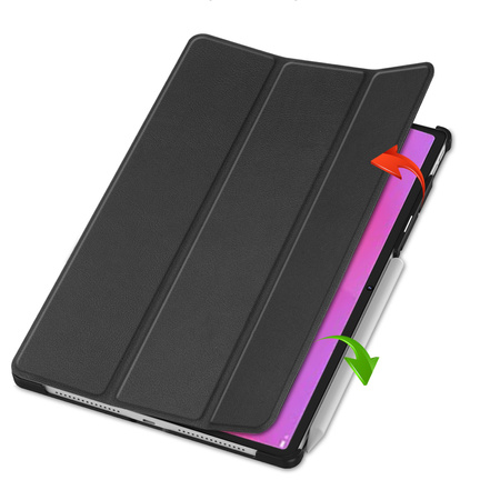 Puzdro Smart na Lenovo Yoga Tab Plus 12.7 2025 s klapkou / Lenovo Idea Tab, čierne - ochranné so stojanom