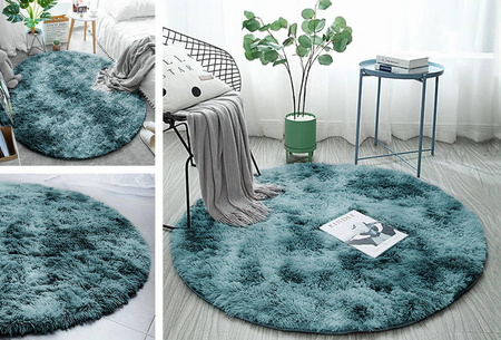 Shaggy Ombre Strado Round Carpet 180x180 OmbreNavy (Dark Blue)