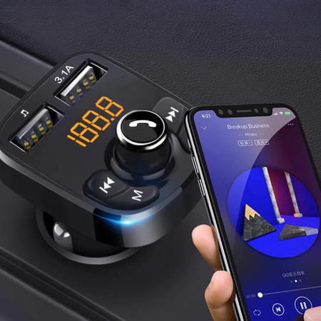 Bluetooth FM car transmitter 2xUSB Kebidu A5