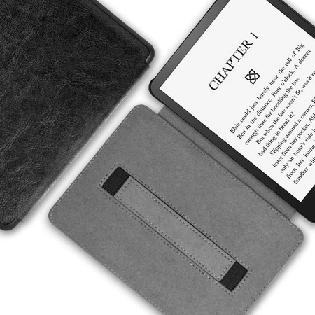Etui z uchwytem paskiem na rękę do Kindle Paperwhite 5 budzenie i usypianie, czarne