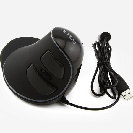 Ergonomic Computer Mouse - Delux M618 RGB Black