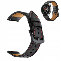 Pasek skórzany do Xiaomi Amazfit Bip / Gts / GTS2 / Gtr 42mm elegancki bransoleta, czarny - wymienny