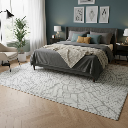 Dywan 160x230 do salonu pętelkowy duży japandi nowoczesny ciężki gruby POLO, szary