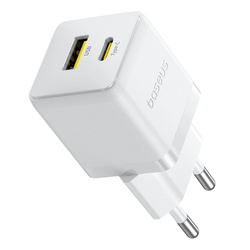 Nabíjačka sieťová Baseus Palm 30W USB-C USB-A, biela