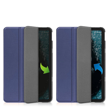 Etui Smart Case do Nokia T20, czarne - ochronne z podstawką, dostęp do portów i przycisków