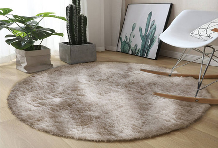 Shaggy Ombre Strado Round Carpet 100x100 OmbreCamel (Beige)