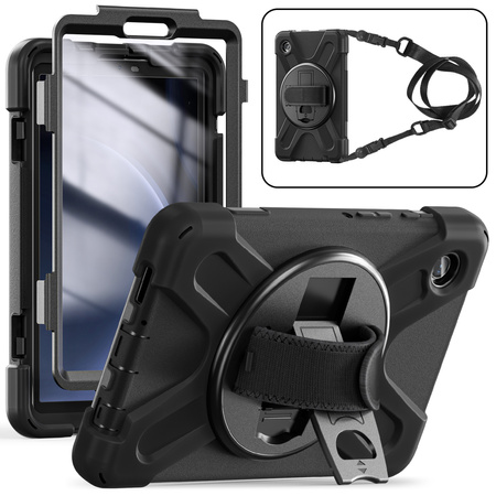 Puzdro pancierové Shockproof na Samsung Galaxy Tab A9 8 / 8.7 2023, čierne - ochranné so stojanom