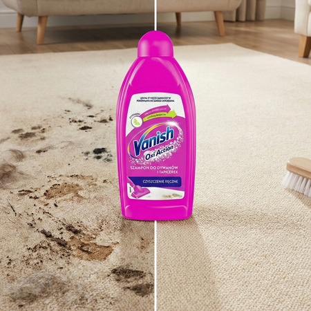 Vanish Oxi Action šampón na koberce i čalúnenie citrónový 500 ml ručný, zlatý