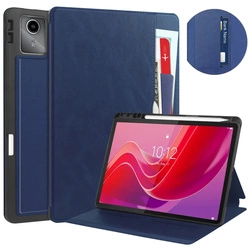 Etui skórzane z kieszeniami do Lenovo Tab M11 TB330FU 10.95" (Granatowe)