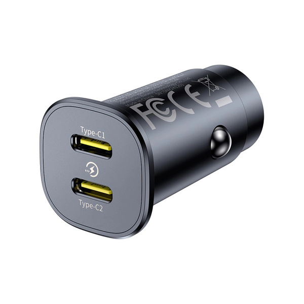 Ładowarka samochodowa do tabletu i telefonu Baseus GoTrip 2 x USB-C 30W, czarna