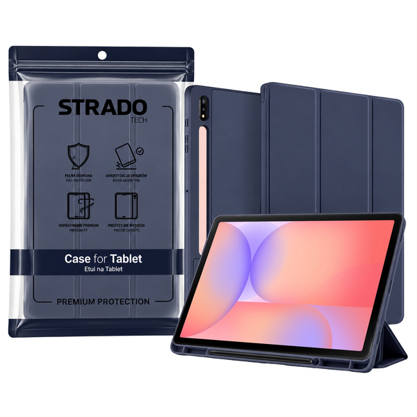 Etui do Galaxy Tab S10 Lite 10.9/S10 FE/S9 FE/ S9/ S8 z miejscem na rysik - granatowe