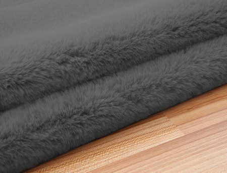 Rabbit Strado 120x120 DeepGrey round rug (Gray)