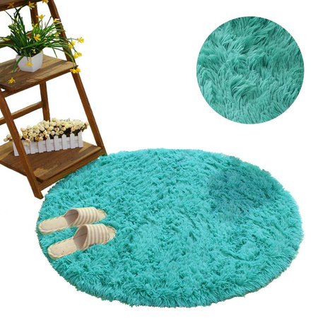 Shaggy Strado 140x140 round carpet TurquoiseSea (Turquoise)