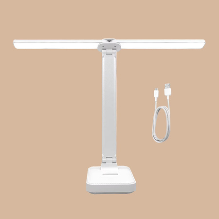 Lampa stolová LED Kresliarska školská na stôl s držiakom na telefón, biela