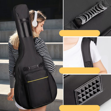 Waterproof 41 inch guitar case bag with suspenders and adjustable strap