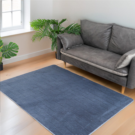 STRADO Rabbit 3D plush soft like rabbit anti-slip carpet 200x300 Grey