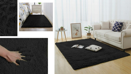 Shaggy Strado room carpet 200x250 BlackSky (Black)