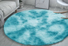 Okrúhly koberec Shaggy Ombre 120x120 cm, svetlý modrý OmbreBlue - plyšový do obývačky