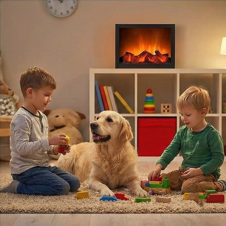 Kominek elektryczny 3D ruchome płomienie ogień wiszący stojący lampa LED