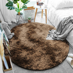 Shaggy Ombre Strado 160x160 Round Carpet by OmbreCoffee (Brown)