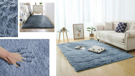 Shaggy Strado 80x150 SilverFur room carpet (Light gray)